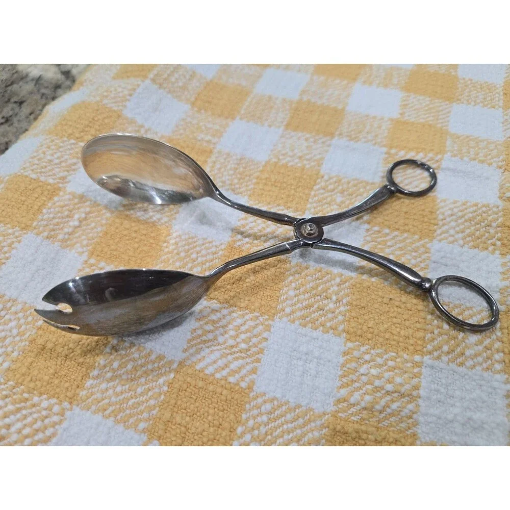VTG Epns Silver Plated Salad Buffet Scissor Handle Serving Tongs Spoon/Fork